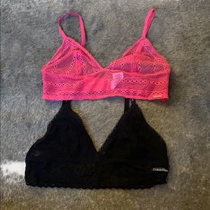 Calvin Klein bras bralettes set of 2 black & pink